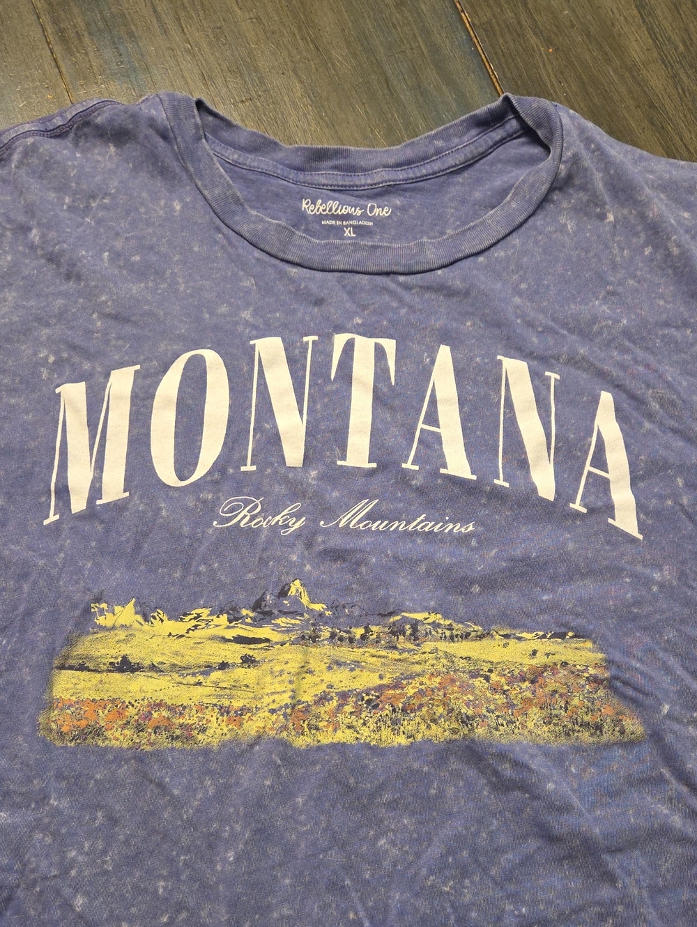 Montana Rocky Mountains Graphic Crop - Blue